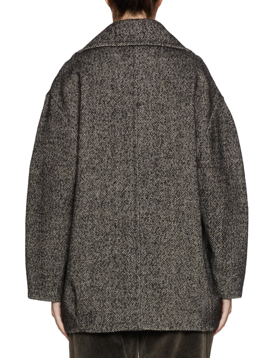 caban spigato nero bianco - blufrida - giacca