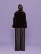 caban velluto liscio nero - Frida SRL