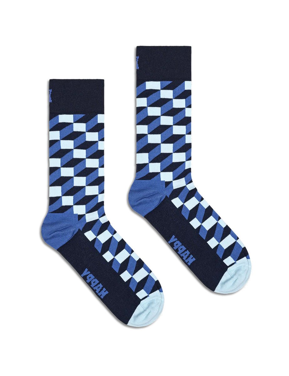 calze filled optic blu azzurro - happy socks - calze