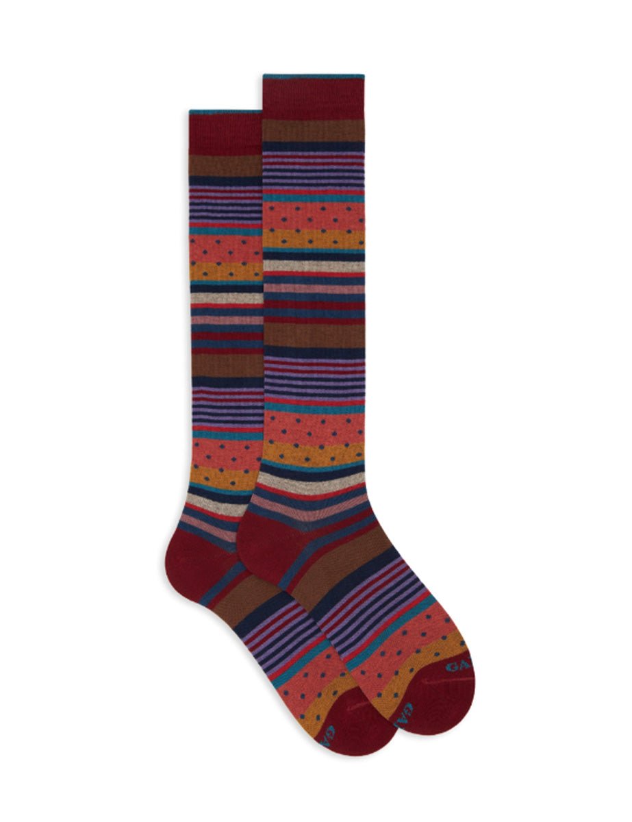 calze multicolor pois e windsor amaranto - gallo - calze