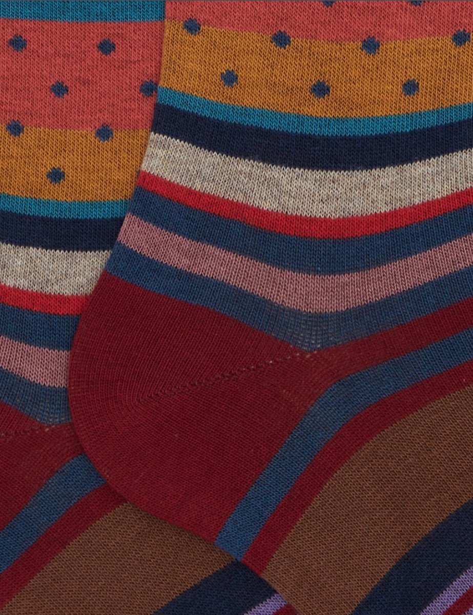 calze multicolor pois e windsor amaranto - gallo - calze