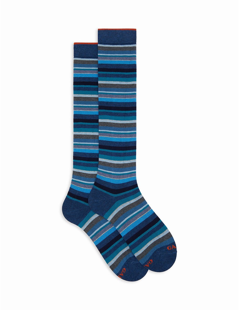 calze riga micro multicolor jeans - gallo - calze