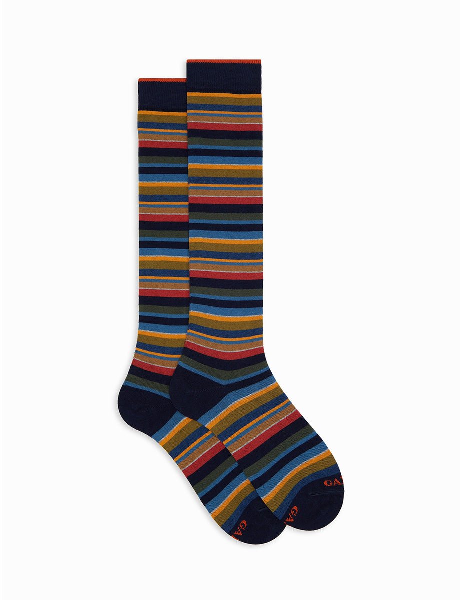 calze riga micro multicolor navy zafferano - gallo - calze