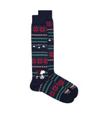 calze snoopy christmas stripes blu navy - in the box - calze