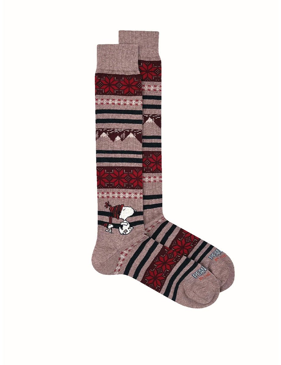 calze snoopy christmas stripes marrone - in the box - calze