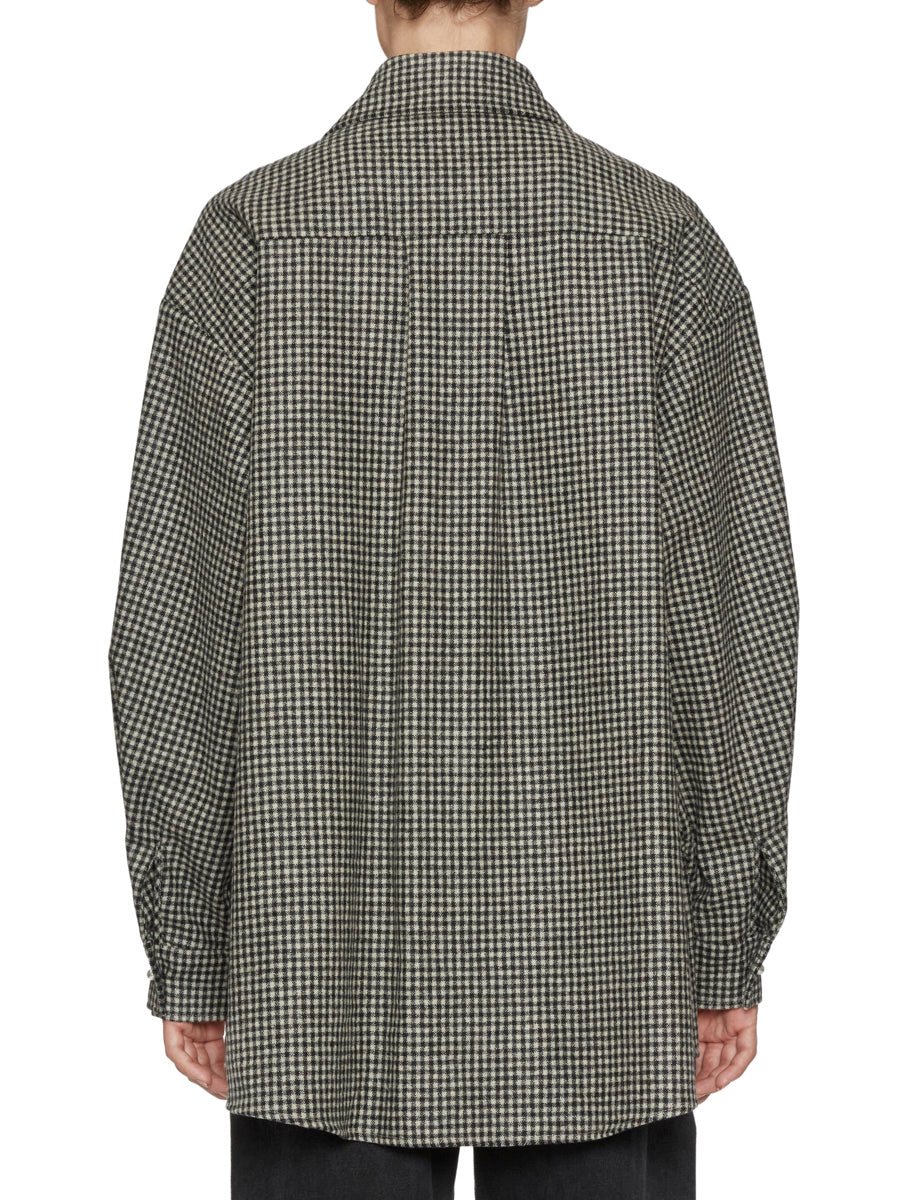 camicia ariel oversized vichy black white - kimhekim - camicia manica lunga