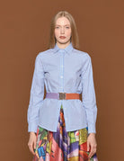 camicia bastoncino azzurro - stella jean - camicia manica lunga