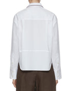 camicia collo contrasto bianco - plan c - camicia manica lunga