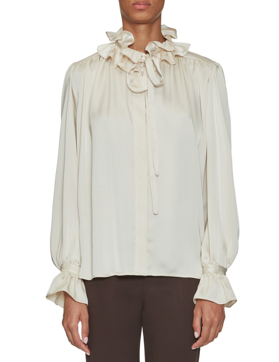 camicia collo raso champagne - blufrida - camicia manica lunga