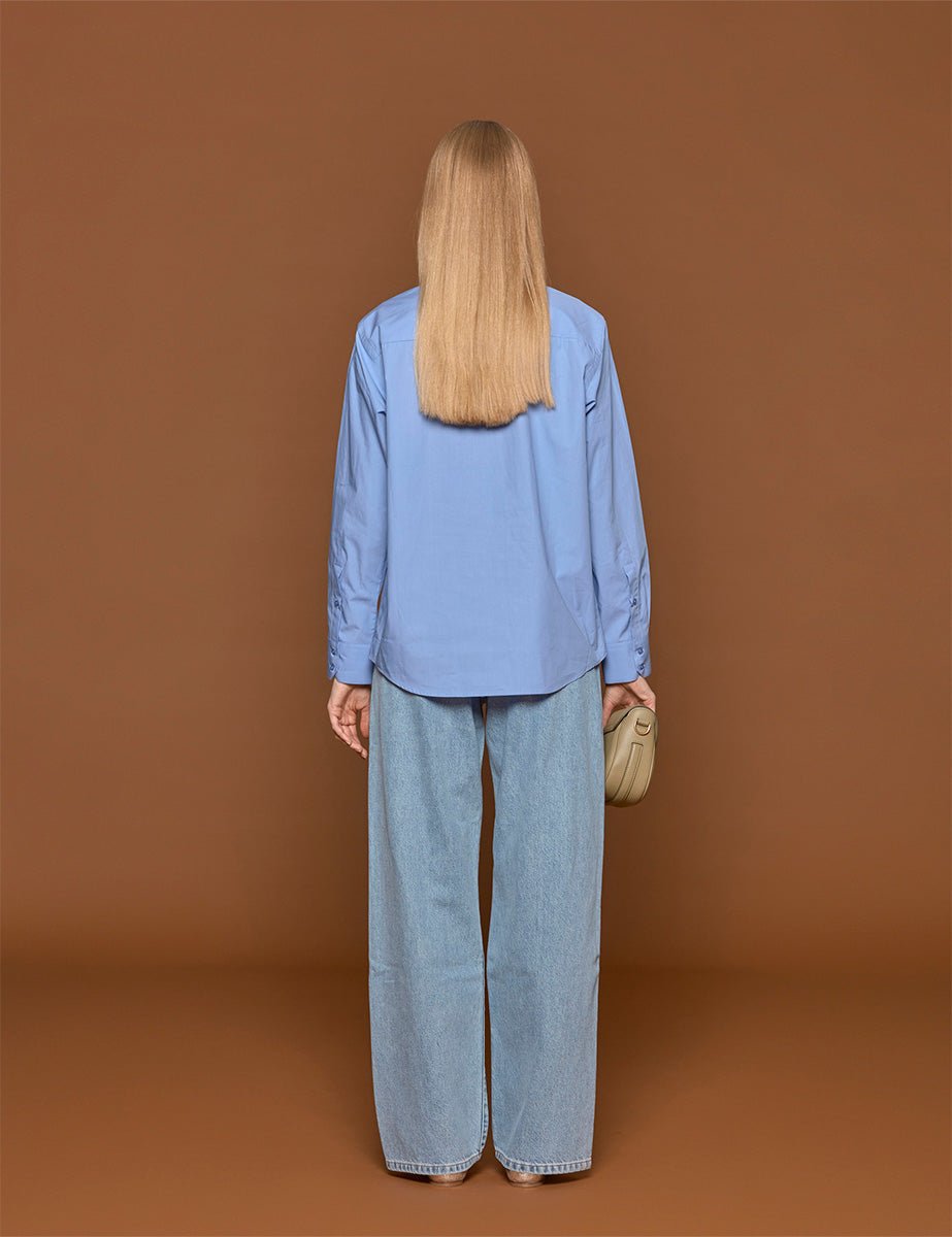 camicia cotone serenity azzurro - rohe - camicia manica lunga