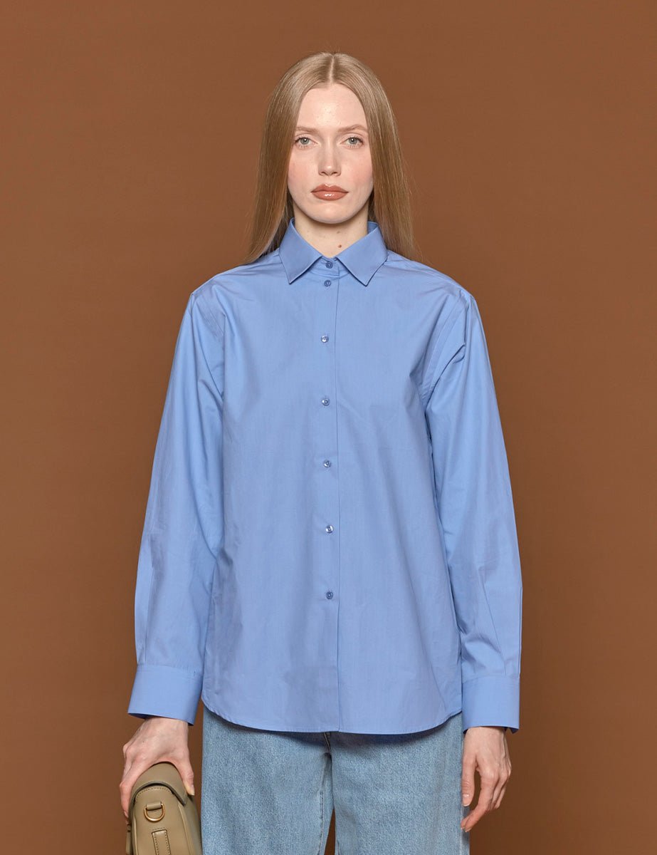 camicia cotone serenity azzurro - rohe - camicia manica lunga