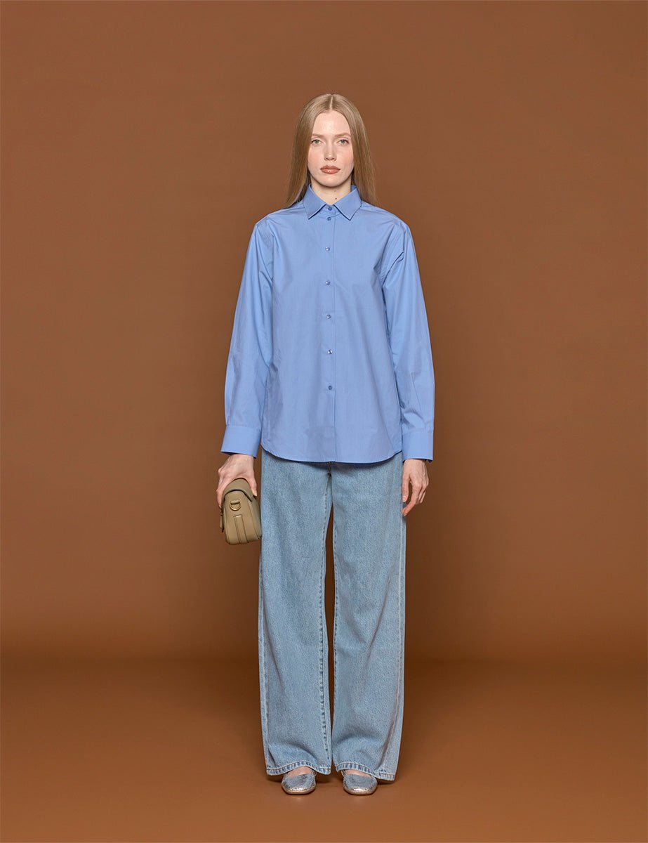 camicia cotone serenity azzurro - rohe - camicia manica lunga