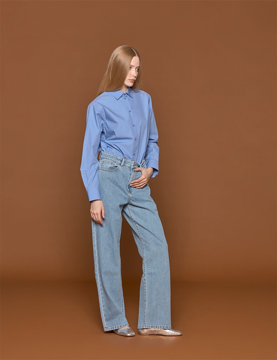 camicia cotone serenity azzurro - rohe - camicia manica lunga