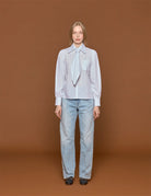 camicia cravatta check bianco - blufrida - camicia manica lunga