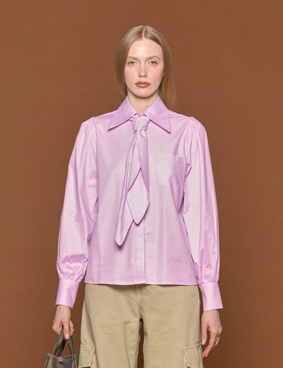 camicia cravatta oxford rosa - blufrida - camicia manica lunga