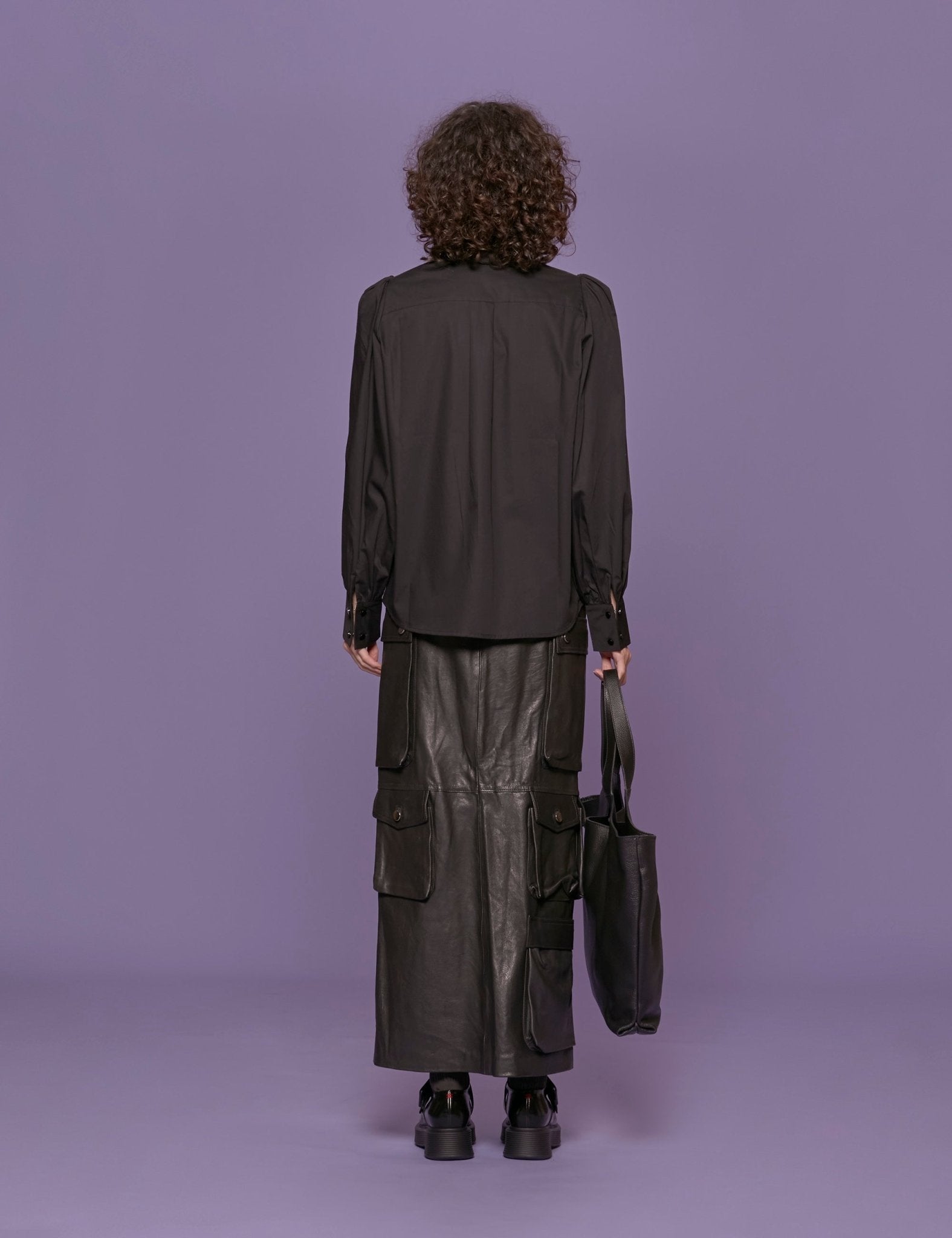 camicia cravatta popelin nero - the label edition - camicia manica lunga