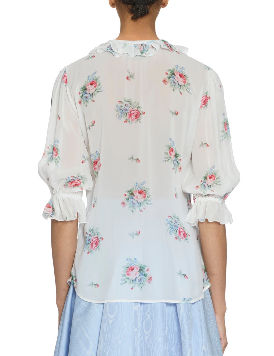 camicia fantasia floreale bianco - vivetta - camicia manica lunga