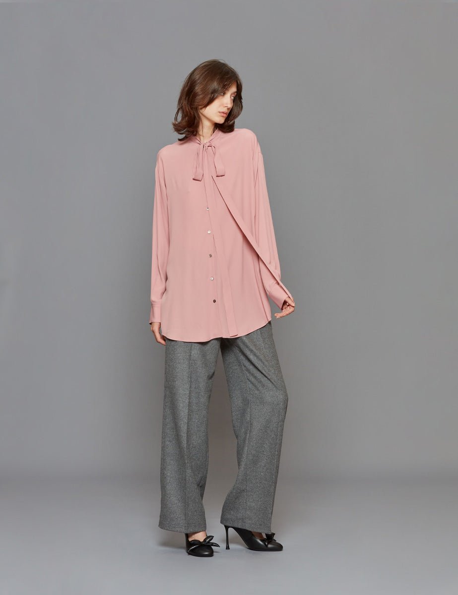camicia fiocco cipria - blufrida - camicia manica lunga