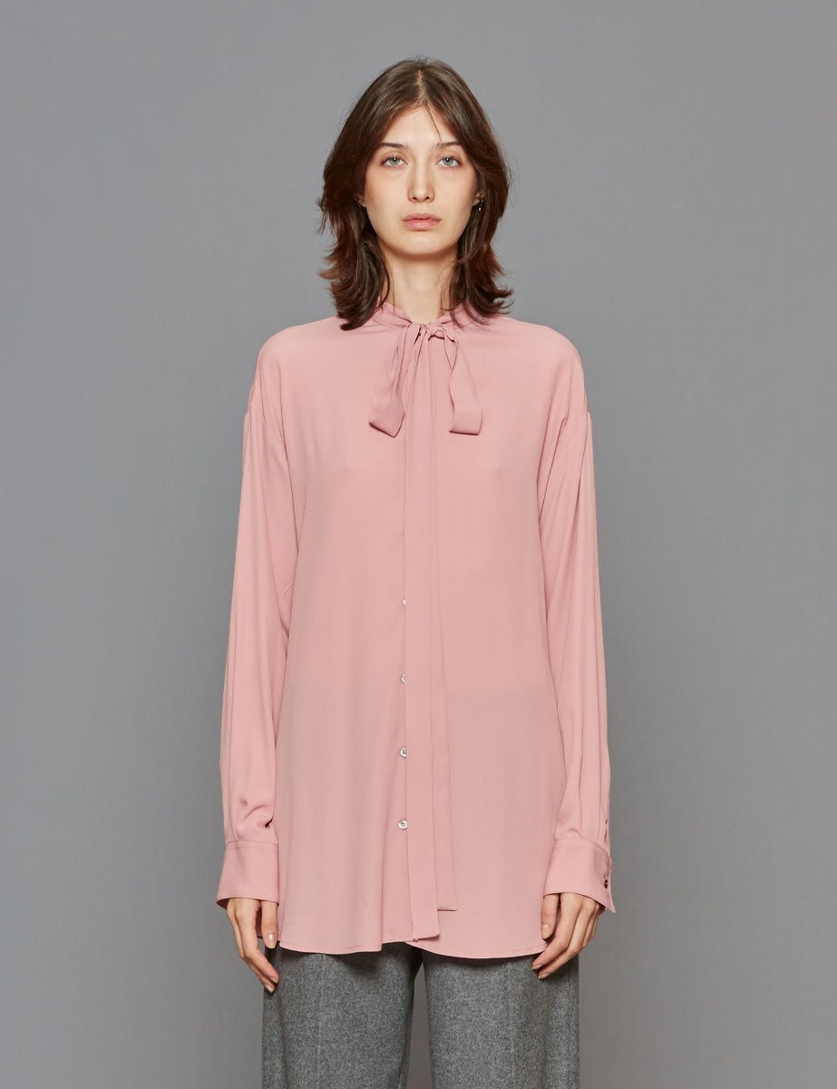camicia fiocco cipria - blufrida - camicia manica lunga