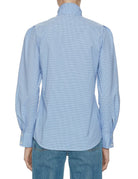 camicia fiocco vichy bianco azzurro - mazzarelli - camicia manica lunga