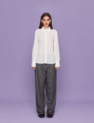 camicia georgette bianco seta - Frida SRL
