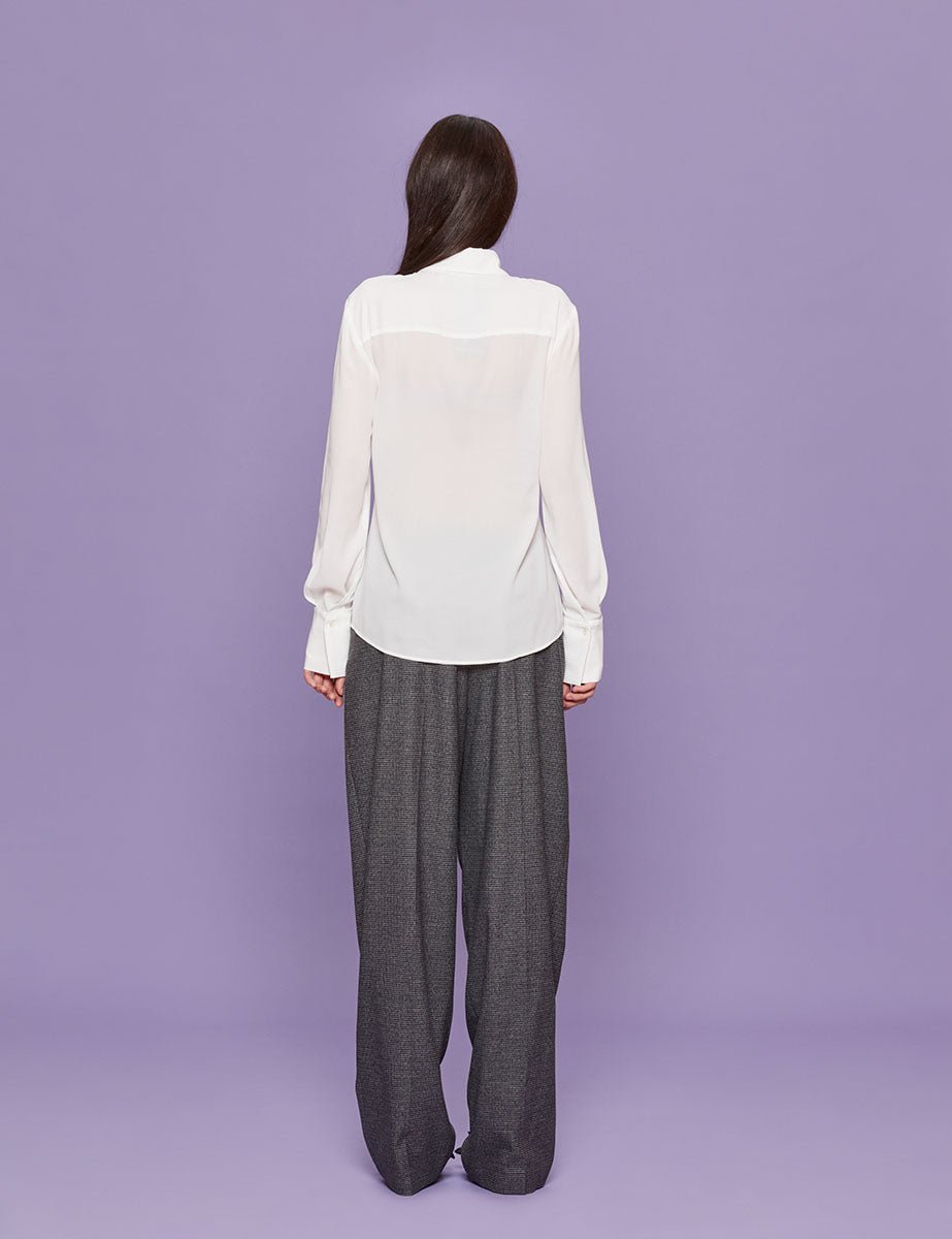 camicia georgette bianco seta - blufrida - camicia manica lunga