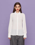 camicia georgette bianco seta - Frida SRL