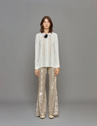 camicia inserti pizzo panna - Frida SRL