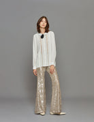 camicia inserti pizzo panna - Frida SRL