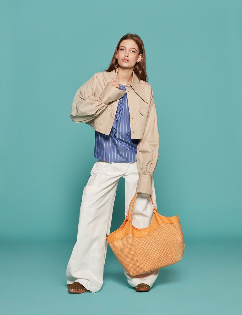 camicia jagger cropped kaki - jejia - camicia manica lunga