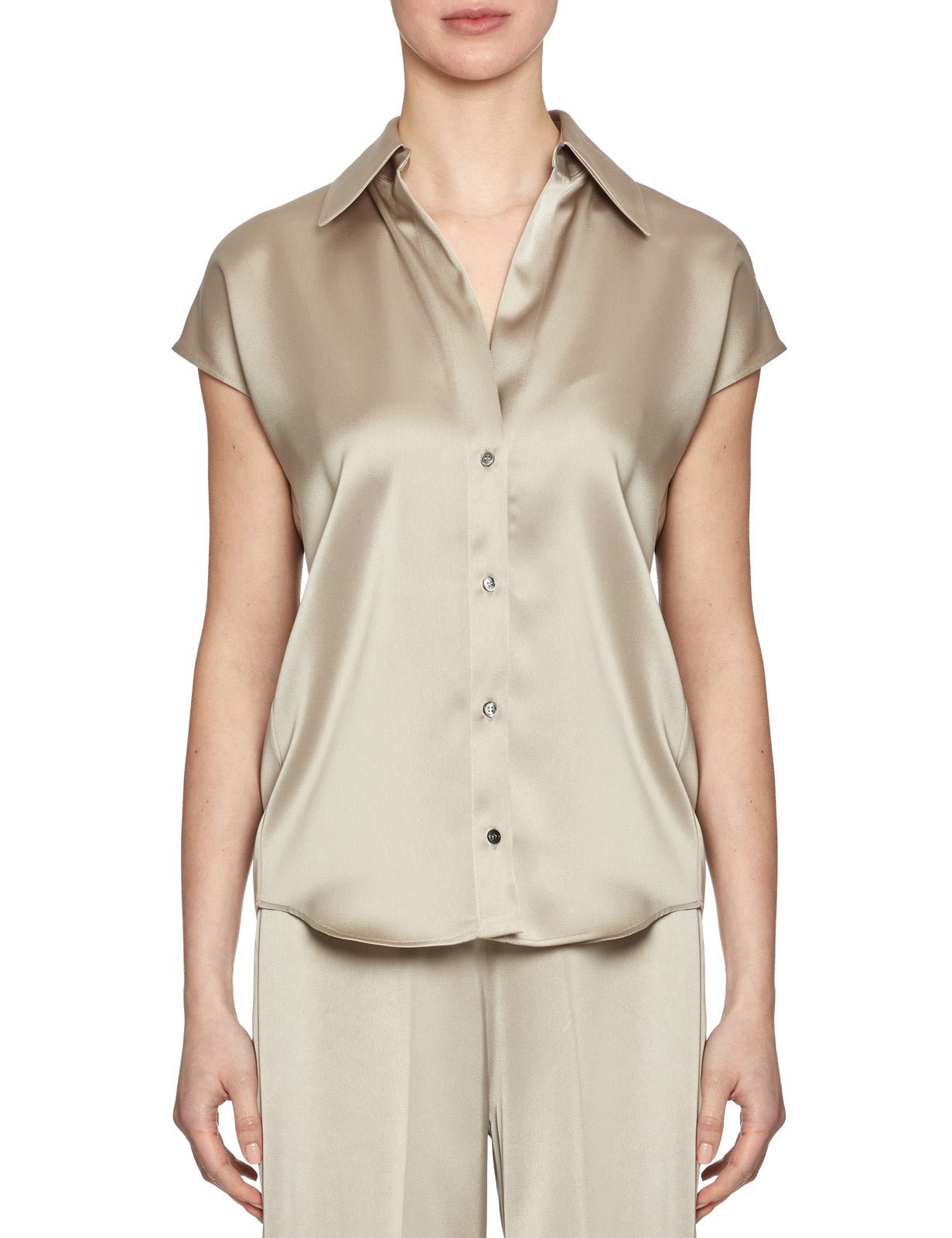 camicia manica aletta raso polvere - blufrida - camicia manica corta