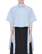 camicia manica corta righe azzurro bianco - plan c - camicia manica corta