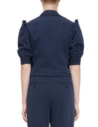 camicia manica sbuffo blu stripes - vivetta - camicia manica corta