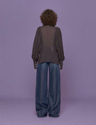 camicia manica sbuffo fiocco nero - the label edition - camicia manica lunga