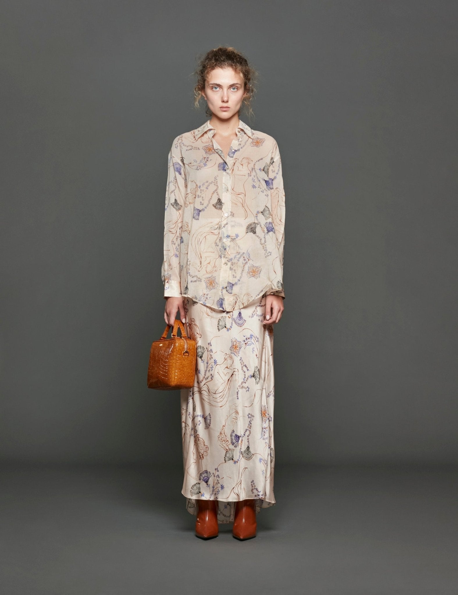 camicia musa fantasia avorio - forte forte - camicia manica lunga