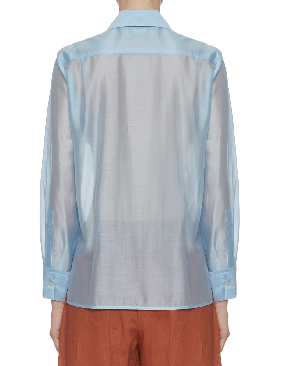 camicia mussola dritta azzurro - blufrida - camicia manica lunga