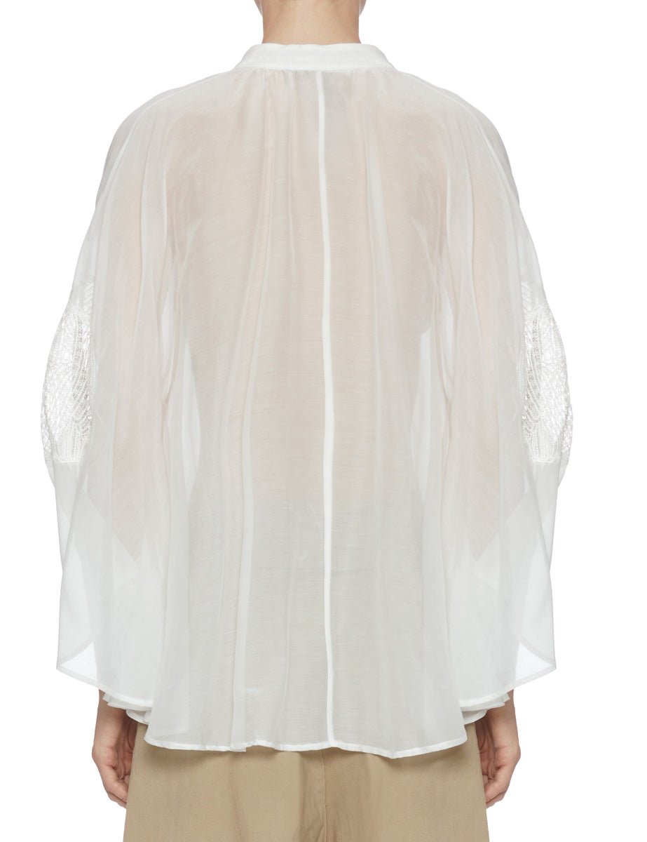 camicia mussola ricamo bianco - beatrice b - camicia manica lunga