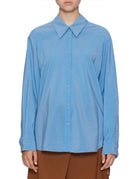 camicia organza di lana celeste - alysi - camicia manica lunga