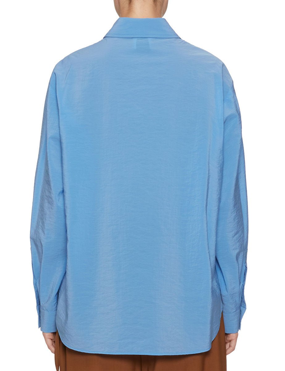 camicia organza di lana celeste - alysi - camicia manica lunga