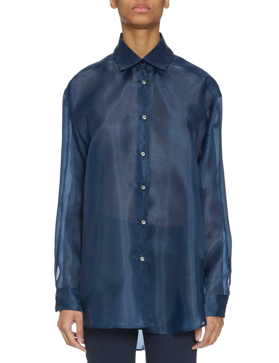 camicia organza over blu - blufrida - camicia manica lunga