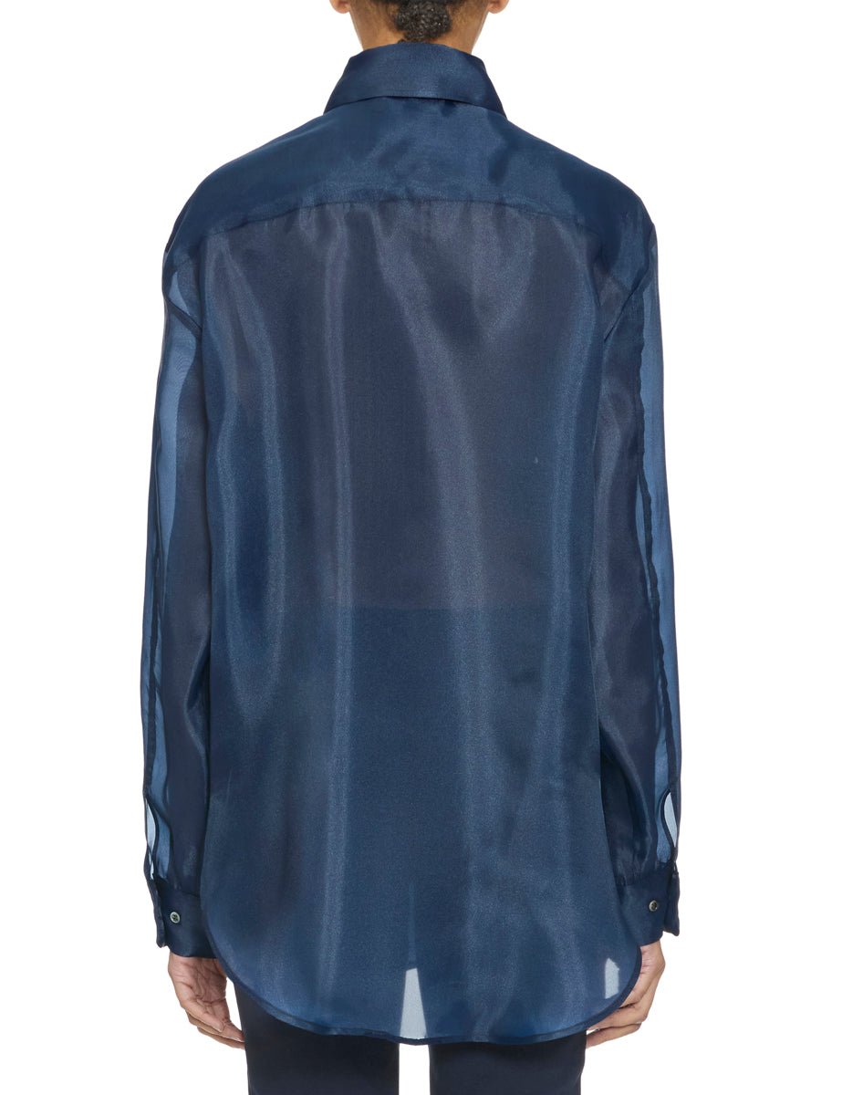 camicia organza over blu - blufrida - camicia manica lunga