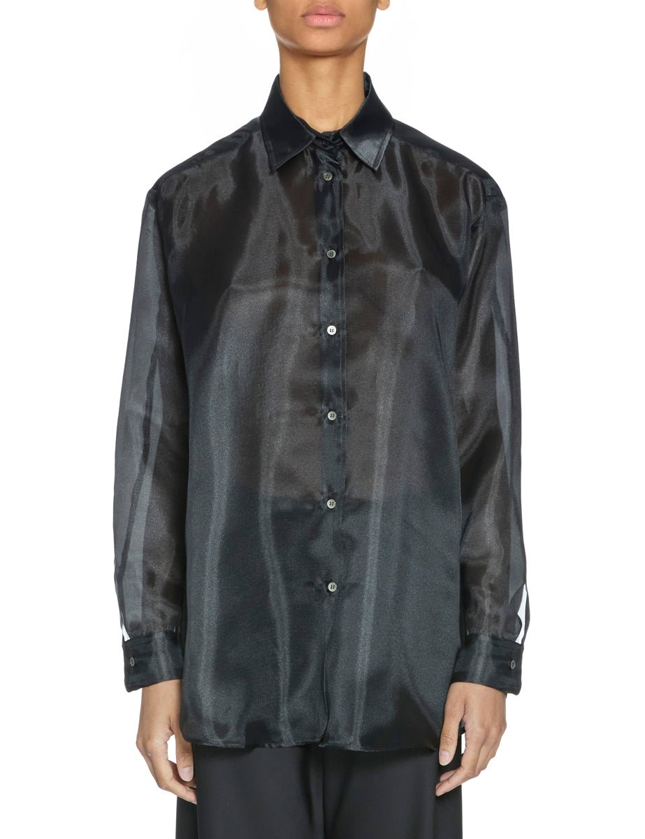 camicia organza over nero - blufrida - camicia manica lunga