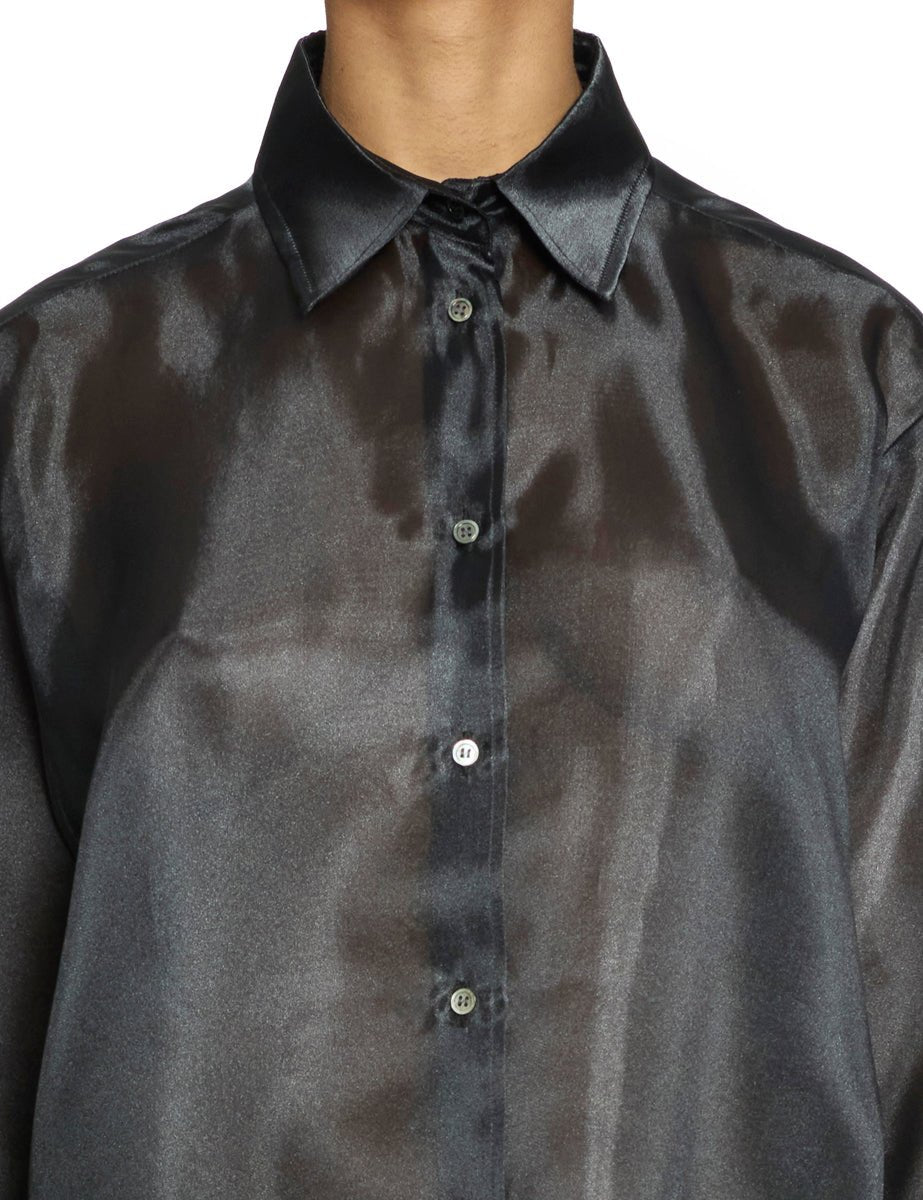 camicia organza over nero - blufrida - camicia manica lunga