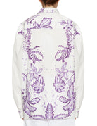 camicia over cotone bianco lilla - stella jean - camicia manica lunga