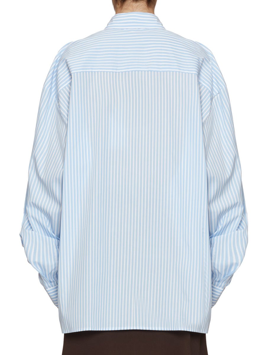 camicia over cotone riga azzurro bianco - stella jean - camicia manica lunga