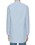 camicia over cravatta riga bianco azzurro - mazzarelli - camicia manica lunga