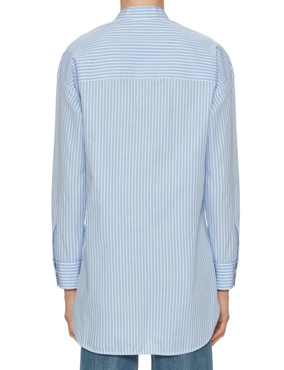camicia over cravatta riga bianco azzurro - mazzarelli - camicia manica lunga