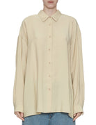 camicia over perline crema - alysi - camicia manica lunga