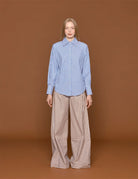 camicia over riga bianco blu - blufrida - camicia manica lunga