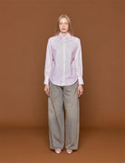 camicia over riga bianco rosa - blufrida - camicia manica lunga